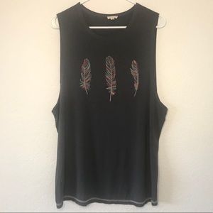 POL Nordstrom Feathers Gray Oversized Tank Top